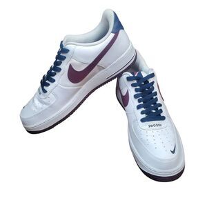 Nike Air Force 1 'O7 White Night Maroon/Obsidian Mens Sneskers Shoes Size 11.5